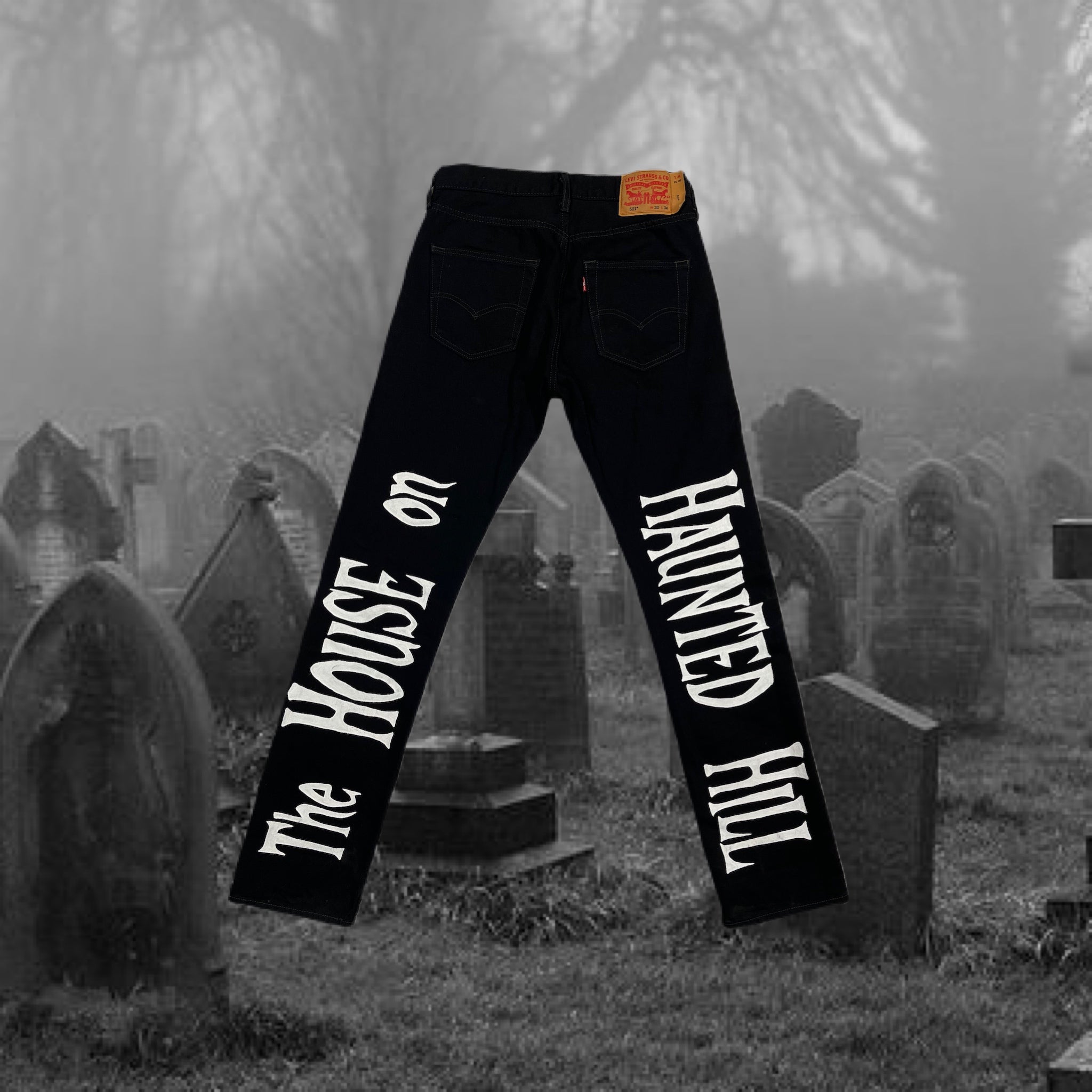 Custom black jeans cheap